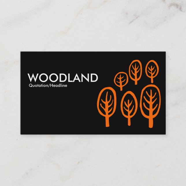 Woodland - Orange on Black Business Card (Front)