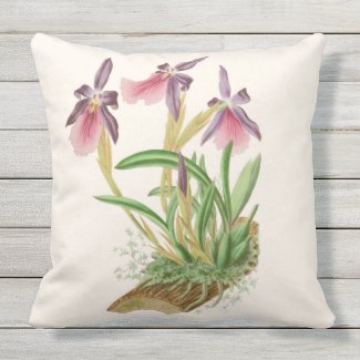 Woodland Orchids Outdoor Throw Pillow