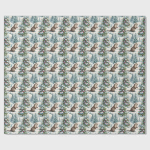 Woodland Otter Christmas Wrapping Paper