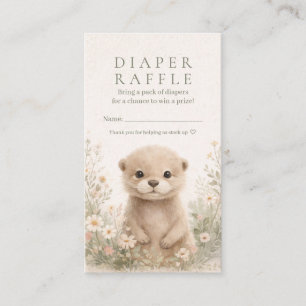 Woodland Otter Diaper Raffle Ticket   Cottagecore 