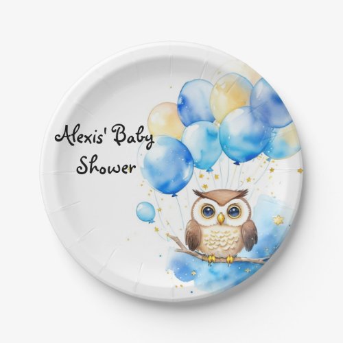 Woodland Owl Baby Shower Paper Plates
