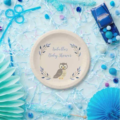 Woodland Owl Baby Shower Plates Zazzle