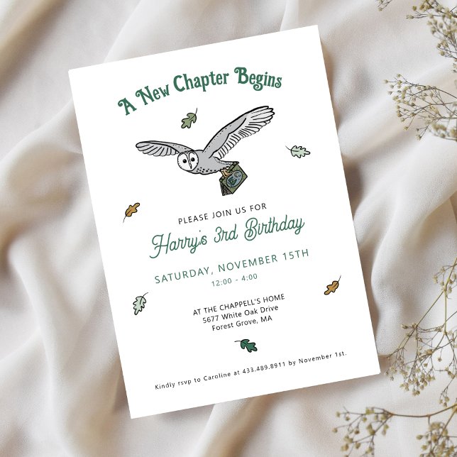 Woodland Owl Book Themed Birthday Invitation (Creator Uploaded)