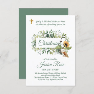 Woodland Owl Christening Invites Baptism