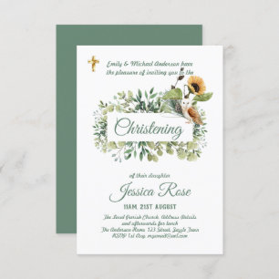 Woodland Owl Christening Invites Baptism