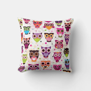 Woodland Owl Forest Hoot Night Couch Throw Pillow