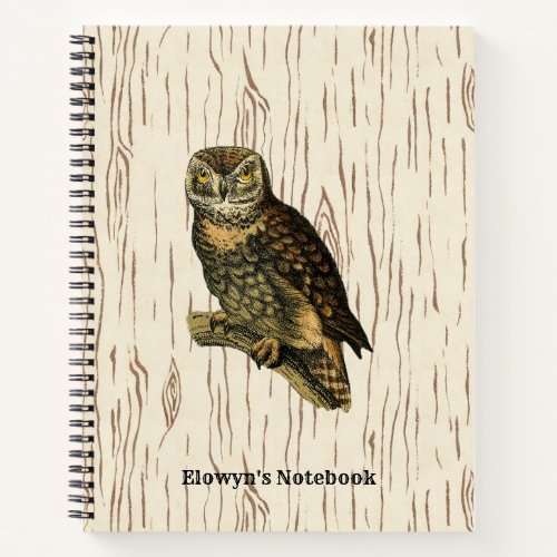 Woodland Owl Personalised Notebook