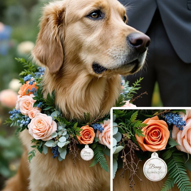 Woodland Owl Wedding Pet ID Tag (Celebrate your special day with this enchanting woodland owl design!)