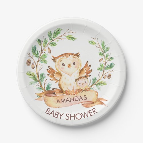 Woodland OWLS Baby Shower 7 Plate