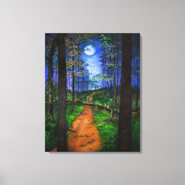 Woodland Painting - Moonlit Abandon Canvas Print (Front)