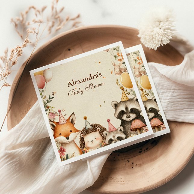 Woodland Party Animals Baby Shower Napkins (Creator Uploaded)