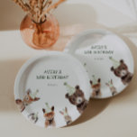Woodland Party Animals Birthday Paper Plates<br><div class="desc">Celebrate your little one's birthday in style with these gender neutral party animal themed birthday paper plates featuring a fun minimalist design made of watercolor woodland animal portraits with party hats.</div>
