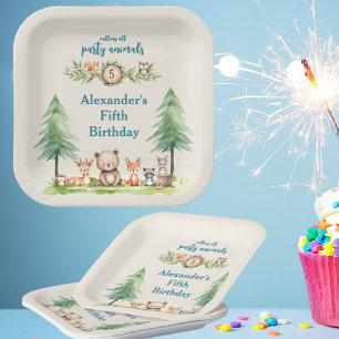 Woodland Party Animals Birthday Party Paper Plates