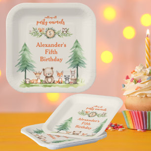 Woodland Party Animals Birthday Party  Paper Plates