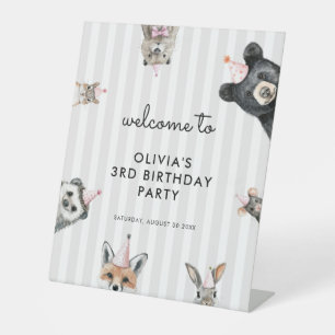 Woodland Party Animals Birthday Welcome Sign