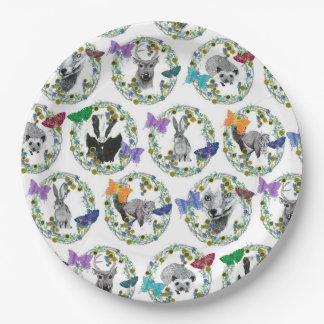woodland party paper plates
