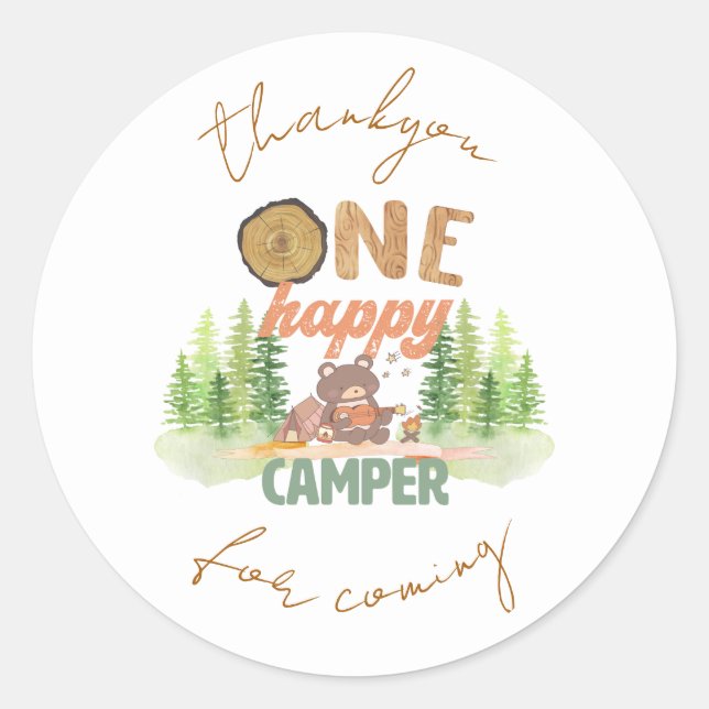 Woodland Party Thankyou Sticker (Front)