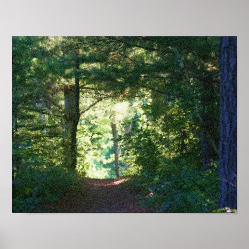 Woodland Path Seurat Oil Photo Painting Poster