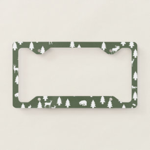 Woodland Pattern: Green License Plate Frame