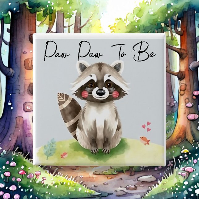 Woodland Paw Paw To Be Baby Shower Button (Creator Uploaded)