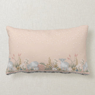 Woodland Peach Lamb Lumbar Pillow