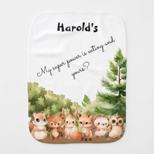 Woodland Personalized Boy Baby Burp Cloth