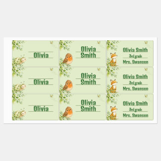 Woodland Personalized Kids Name Labels