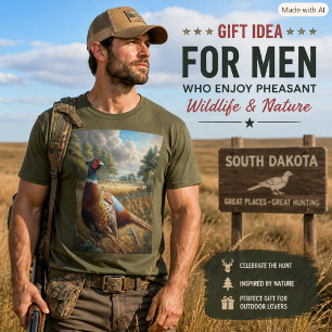 Woodland Pheasant Nature Gift for Men T-Shirt