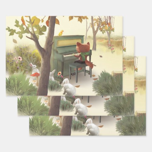 Woodland Pianist Wrapping Paper Sheets