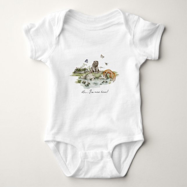 Woodland Picnic | Forest Animals Baby Bodysuit (Front)