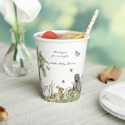 Woodland Picnic  Forest Animals Baby Shower Paper Cups