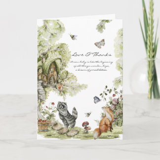 Woodland Picnic | Forest Animals Baby Shower  Thank You Card