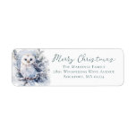 Woodland Pine 0wl Christmas Return Address Label