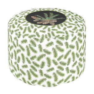 Woodland Pine and Pinecones Footrest Pouf