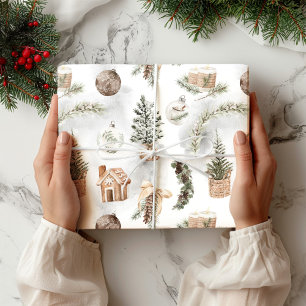 Woodland Pine Christmas Wrapping Paper