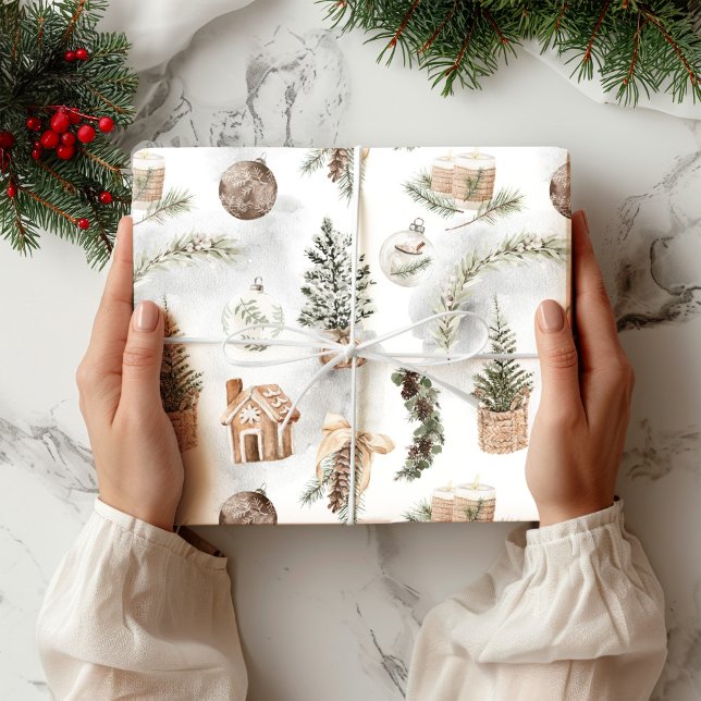 Woodland Pine Christmas Wrapping Paper (Creator Uploaded)