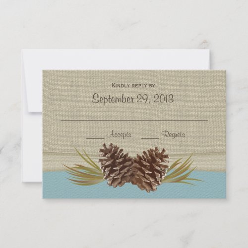 Woodland Pine cones Blue Response Card