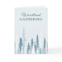 Woodland Pine Forest Rustic Dinner Party Blue