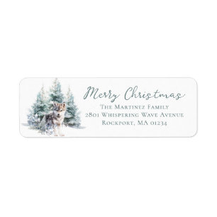 Woodland Pine Forest Wolf Return Address Label