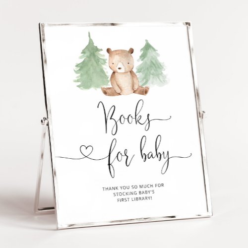 Woodland pine tree bear Books for baby Poster