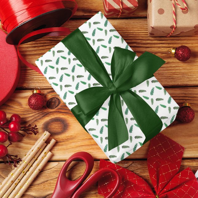Woodland Pine Tree Branches Wrapping Paper (Creator Uploaded)