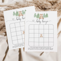 Woodland pine tree little bear bingo game
