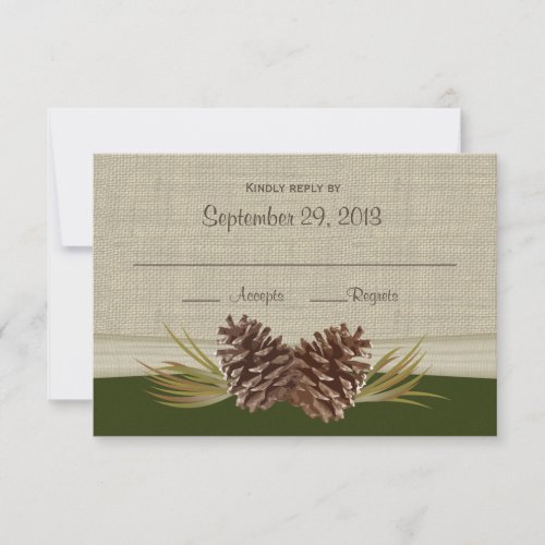 Woodland Pinecones Response Card Custom Announcement