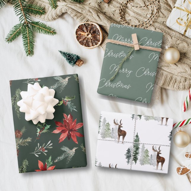 Woodland Pines Christmas Wrapping Paper Sheets (Creator Uploaded)