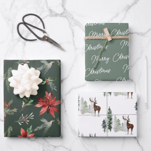Woodland Pines Christmas Wrapping Paper Sheets