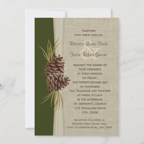Woodland Pines Wedding Personalized Invites
