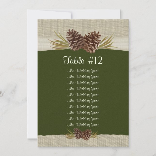 Woodland Pines Wedding Seating Table Plan Invitation (Front)