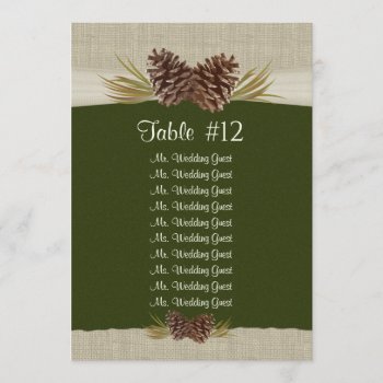 Woodland Pines Wedding Seating Table Plan Invitation by happygotimes at Zazzle