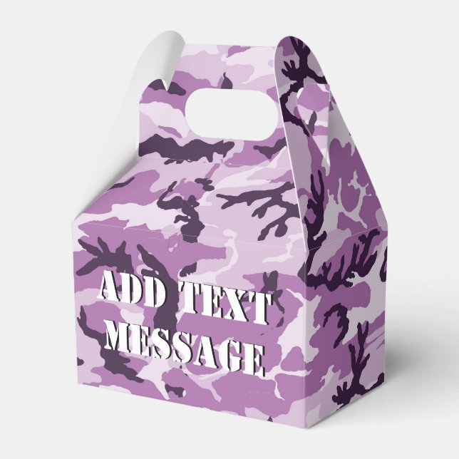 Woodland Pink Military Camouflage Favor Boxes (Front Side)