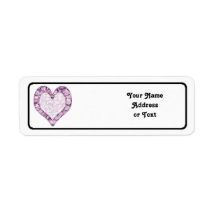 Woodland Pink/Purple Camouflage Heart Label